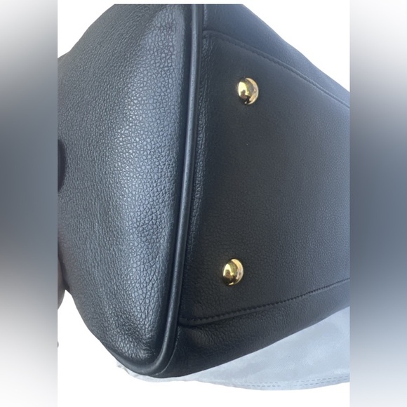 EUC- MCM Black Leather Gold Studded Boston Bag w/ unbranded xbody strap - Picture 10 of 16